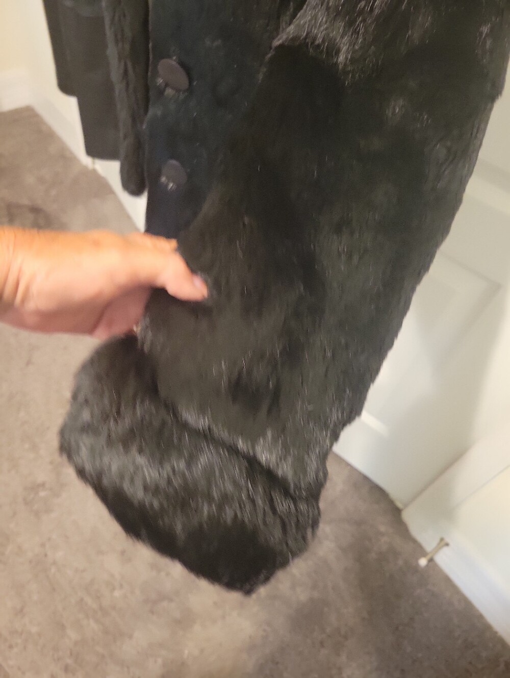 Vintage Black  Fur Women's Coat Small/med - Picture 4 of 7